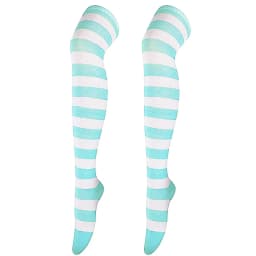 New Cosplay Women Over Knee Long Stripe Printed Thigh High Cotton Socks 27 Colors Sweet Cute Plus Size Overknee Socks Stocking