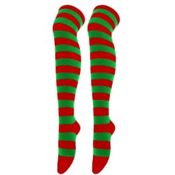 New Cosplay Women Over Knee Long Stripe Printed Thigh High Cotton Socks 27 Colors Sweet Cute Plus Size Overknee Socks Stocking