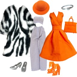 Elegant Doll Outfit for 1/6 Doll Fashion Doll Pink Houndstooth Dress Hat Gold Belt Handbag with Shoes set