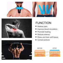 6 Pack Kinesiology Tape 10cm x 5m Waterproof Latex Free Athletic Tape for Pain Relief, Muscle & Joint Support, Injury Recovery