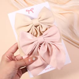 2Pcs/set Sweet Solid Bowknot Hair Clips for Women Girls Print Bows Hairpins Barrettes Duckbill Clip Headwear Hair Accessories