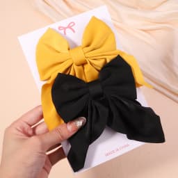2Pcs/set Sweet Solid Bowknot Hair Clips for Women Girls Print Bows Hairpins Barrettes Duckbill Clip Headwear Hair Accessories