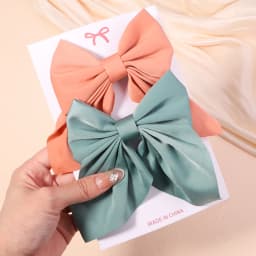 2Pcs/set Sweet Solid Bowknot Hair Clips for Women Girls Print Bows Hairpins Barrettes Duckbill Clip Headwear Hair Accessories