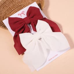 2Pcs/set Sweet Solid Bowknot Hair Clips for Women Girls Print Bows Hairpins Barrettes Duckbill Clip Headwear Hair Accessories