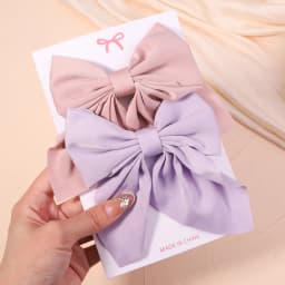 2Pcs/set Sweet Solid Bowknot Hair Clips for Women Girls Print Bows Hairpins Barrettes Duckbill Clip Headwear Hair Accessories
