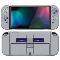 PlayVital AlterGrips Split Design Protective Case Ergonomic Hard Shell for NS Switch OLED - SNES Classic EU Classic Styles