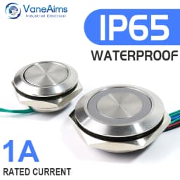 19/22/25/30mm Ultra Short LED Light Switch 3V 6V 12V 24V 220V Momentary Self Reset Waterproof Metal Push Button Switch with Wire