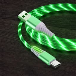 3A Glowing Cable Flowing LED light Micro USB Type C Cables For Samsung iPhone 13 Xiaomi Huawei Mobile Phone Charging Wire Cord