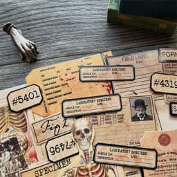 DIY Scrapbooking Vintage Doll Material Fabric Anatomy Horrible Junk Album Journal Happy planner decoration Card board photos