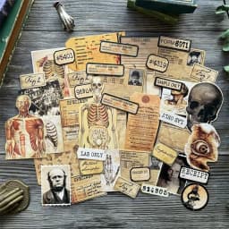 DIY Scrapbooking Vintage Doll Material Fabric Anatomy Horrible Junk Album Journal Happy planner decoration Card board photos