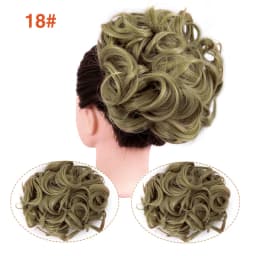 Leeons Syntheic Chignon Hairpiece Curly Bun Extensions Scrunchie Updo Hair Pieces Combs In Messy Bun Hair Piece For Women