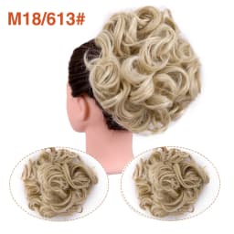 Leeons Syntheic Chignon Hairpiece Curly Bun Extensions Scrunchie Updo Hair Pieces Combs In Messy Bun Hair Piece For Women