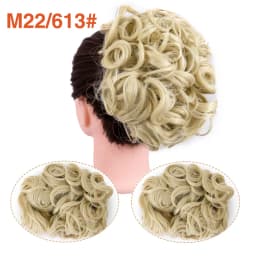 Leeons Syntheic Chignon Hairpiece Curly Bun Extensions Scrunchie Updo Hair Pieces Combs In Messy Bun Hair Piece For Women