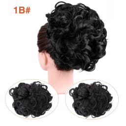 Leeons Syntheic Chignon Hairpiece Curly Bun Extensions Scrunchie Updo Hair Pieces Combs In Messy Bun Hair Piece For Women