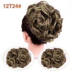 Leeons Syntheic Chignon Hairpiece Curly Bun Extensions Scrunchie Updo Hair Pieces Combs In Messy Bun Hair Piece For Women