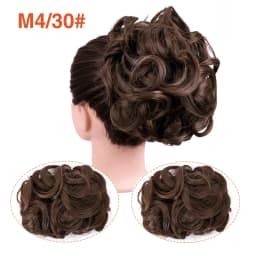 Leeons Syntheic Chignon Hairpiece Curly Bun Extensions Scrunchie Updo Hair Pieces Combs In Messy Bun Hair Piece For Women