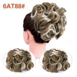 Leeons Syntheic Chignon Hairpiece Curly Bun Extensions Scrunchie Updo Hair Pieces Combs In Messy Bun Hair Piece For Women