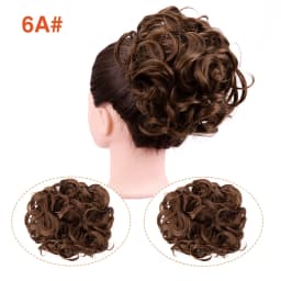 Leeons Syntheic Chignon Hairpiece Curly Bun Extensions Scrunchie Updo Hair Pieces Combs In Messy Bun Hair Piece For Women