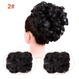 Leeons Syntheic Chignon Hairpiece Curly Bun Extensions Scrunchie Updo Hair Pieces Combs In Messy Bun Hair Piece For Women