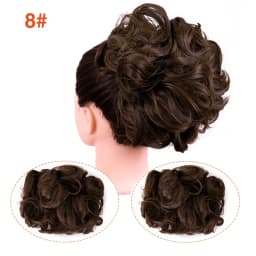 Leeons Syntheic Chignon Hairpiece Curly Bun Extensions Scrunchie Updo Hair Pieces Combs In Messy Bun Hair Piece For Women