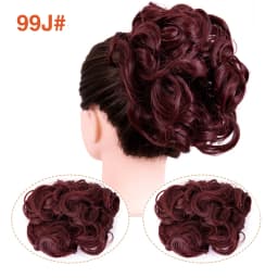 Leeons Syntheic Chignon Hairpiece Curly Bun Extensions Scrunchie Updo Hair Pieces Combs In Messy Bun Hair Piece For Women