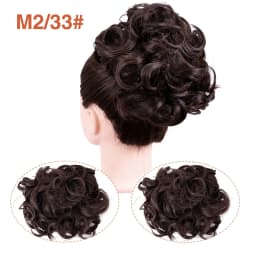 Leeons Syntheic Chignon Hairpiece Curly Bun Extensions Scrunchie Updo Hair Pieces Combs In Messy Bun Hair Piece For Women