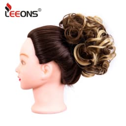 Leeons Syntheic Chignon Hairpiece Curly Bun Extensions Scrunchie Updo Hair Pieces Combs In Messy Bun Hair Piece For Women
