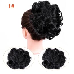 Leeons Syntheic Chignon Hairpiece Curly Bun Extensions Scrunchie Updo Hair Pieces Combs In Messy Bun Hair Piece For Women