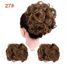Leeons Syntheic Chignon Hairpiece Curly Bun Extensions Scrunchie Updo Hair Pieces Combs In Messy Bun Hair Piece For Women