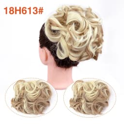 Leeons Syntheic Chignon Hairpiece Curly Bun Extensions Scrunchie Updo Hair Pieces Combs In Messy Bun Hair Piece For Women