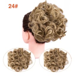 Leeons Syntheic Chignon Hairpiece Curly Bun Extensions Scrunchie Updo Hair Pieces Combs In Messy Bun Hair Piece For Women