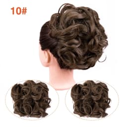 Leeons Syntheic Chignon Hairpiece Curly Bun Extensions Scrunchie Updo Hair Pieces Combs In Messy Bun Hair Piece For Women