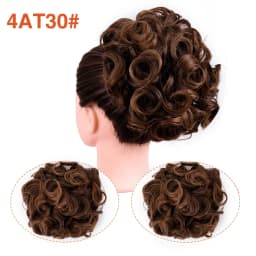 Leeons Syntheic Chignon Hairpiece Curly Bun Extensions Scrunchie Updo Hair Pieces Combs In Messy Bun Hair Piece For Women