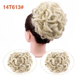 Leeons Syntheic Chignon Hairpiece Curly Bun Extensions Scrunchie Updo Hair Pieces Combs In Messy Bun Hair Piece For Women