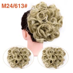 Leeons Syntheic Chignon Hairpiece Curly Bun Extensions Scrunchie Updo Hair Pieces Combs In Messy Bun Hair Piece For Women