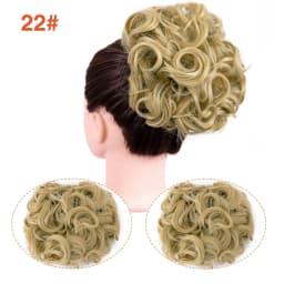 Leeons Syntheic Chignon Hairpiece Curly Bun Extensions Scrunchie Updo Hair Pieces Combs In Messy Bun Hair Piece For Women