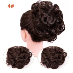 Leeons Syntheic Chignon Hairpiece Curly Bun Extensions Scrunchie Updo Hair Pieces Combs In Messy Bun Hair Piece For Women