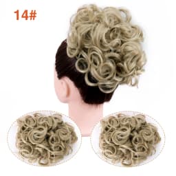 Leeons Syntheic Chignon Hairpiece Curly Bun Extensions Scrunchie Updo Hair Pieces Combs In Messy Bun Hair Piece For Women
