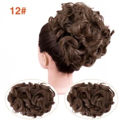 Leeons Syntheic Chignon Hairpiece Curly Bun Extensions Scrunchie Updo Hair Pieces Combs In Messy Bun Hair Piece For Women