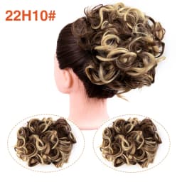 Leeons Syntheic Chignon Hairpiece Curly Bun Extensions Scrunchie Updo Hair Pieces Combs In Messy Bun Hair Piece For Women