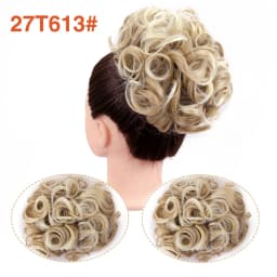 Leeons Syntheic Chignon Hairpiece Curly Bun Extensions Scrunchie Updo Hair Pieces Combs In Messy Bun Hair Piece For Women