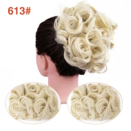 Leeons Syntheic Chignon Hairpiece Curly Bun Extensions Scrunchie Updo Hair Pieces Combs In Messy Bun Hair Piece For Women