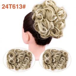 Leeons Syntheic Chignon Hairpiece Curly Bun Extensions Scrunchie Updo Hair Pieces Combs In Messy Bun Hair Piece For Women