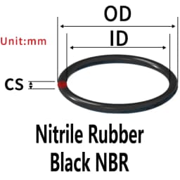CS3.55/5/5.3mm ID17-240mm NBR O Ring Seal Gasket Thickness Wear Resistant Automobile Petrol Nitrile Rubber O-Ring Waterproof