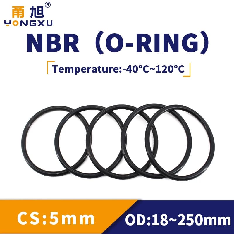 CS3.55/5/5.3mm ID17-240mm NBR O Ring Seal Gasket Thickness Wear Resistant Automobile Petrol Nitrile Rubber O-Ring Waterproof