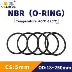 CS3.55/5/5.3mm ID17-240mm NBR O Ring Seal Gasket Thickness Wear Resistant Automobile Petrol Nitrile Rubber O-Ring Waterproof