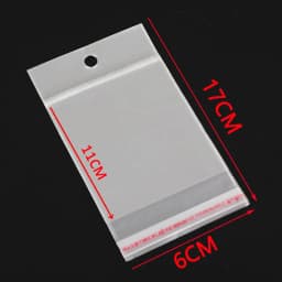 50/100pcs Transparent Self Sealing Adhesive Pouch OPP Bag Plastic Storage Bags with Hang Hole for Jewelry Retail Display Package