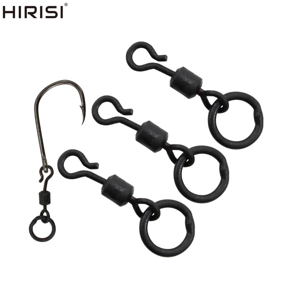 20pcs Carp Fishing Swivel Snaps Round Quick Change Ring Swivels Fishing Accessories AE009