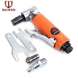 1/4'' Air Angle Die Grinder 90 Degree Pneumatic Grinding Polisher Mill Engraving Machine with 2inch Sanding Discs 20000RPM