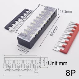 Electrical Screw Terminal Block Dual Row Strip Fixed Wiring Board Wire Connectors 600V 15A Box Connecter Cable Contacts 3/4/5/8p